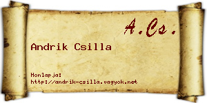 Andrik Csilla névjegykártya